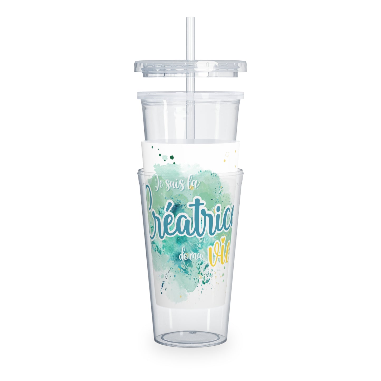 Gobelet 20 oz avec paille - Je suis la créatrice de ma vie - Splash