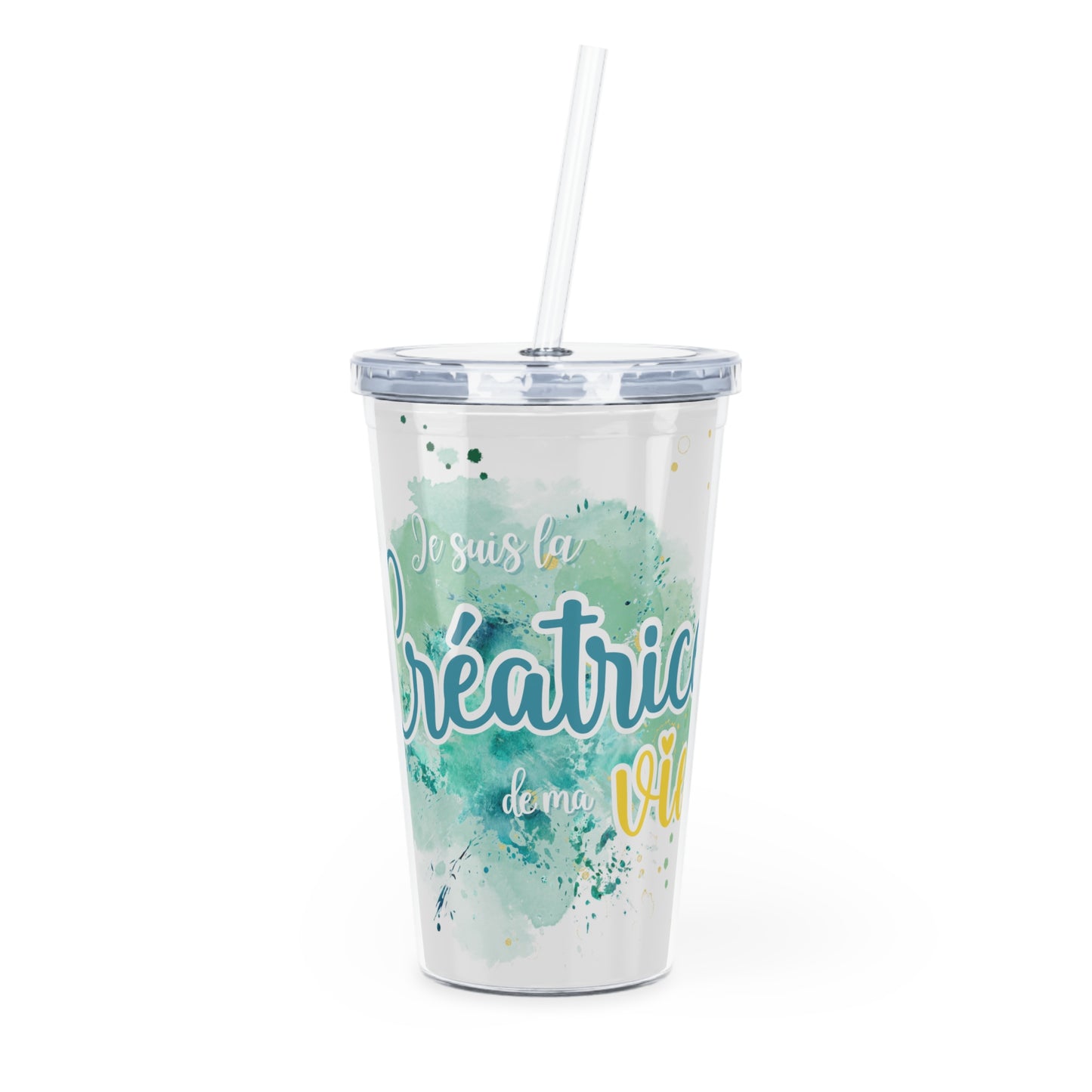 Gobelet 20 oz avec paille - Je suis la créatrice de ma vie - Splash