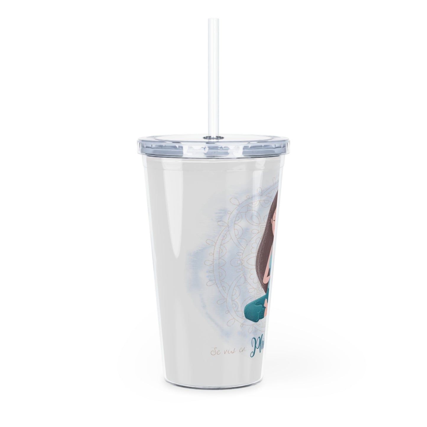Gobelet 20 oz avec paille - Je vis en pleine conscience