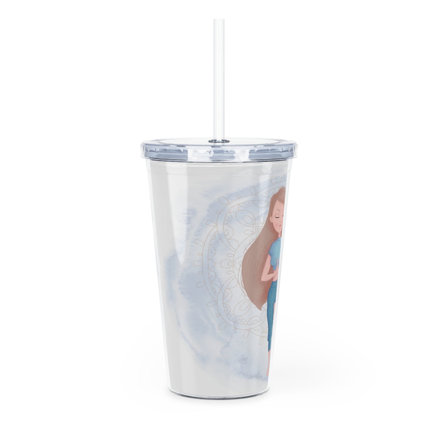 Gobelet 20 oz avec paille - Je me connecte à mon coeur