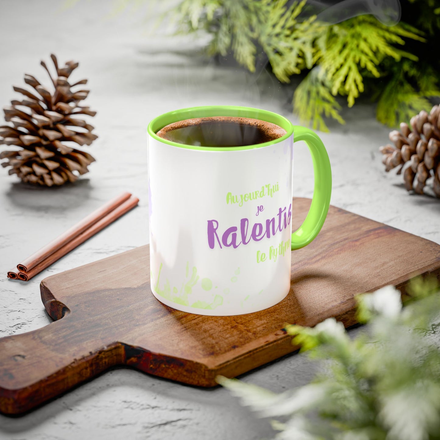 Tasse bien-être 11 oz - Aujourd'hui, je ralentis le rythme