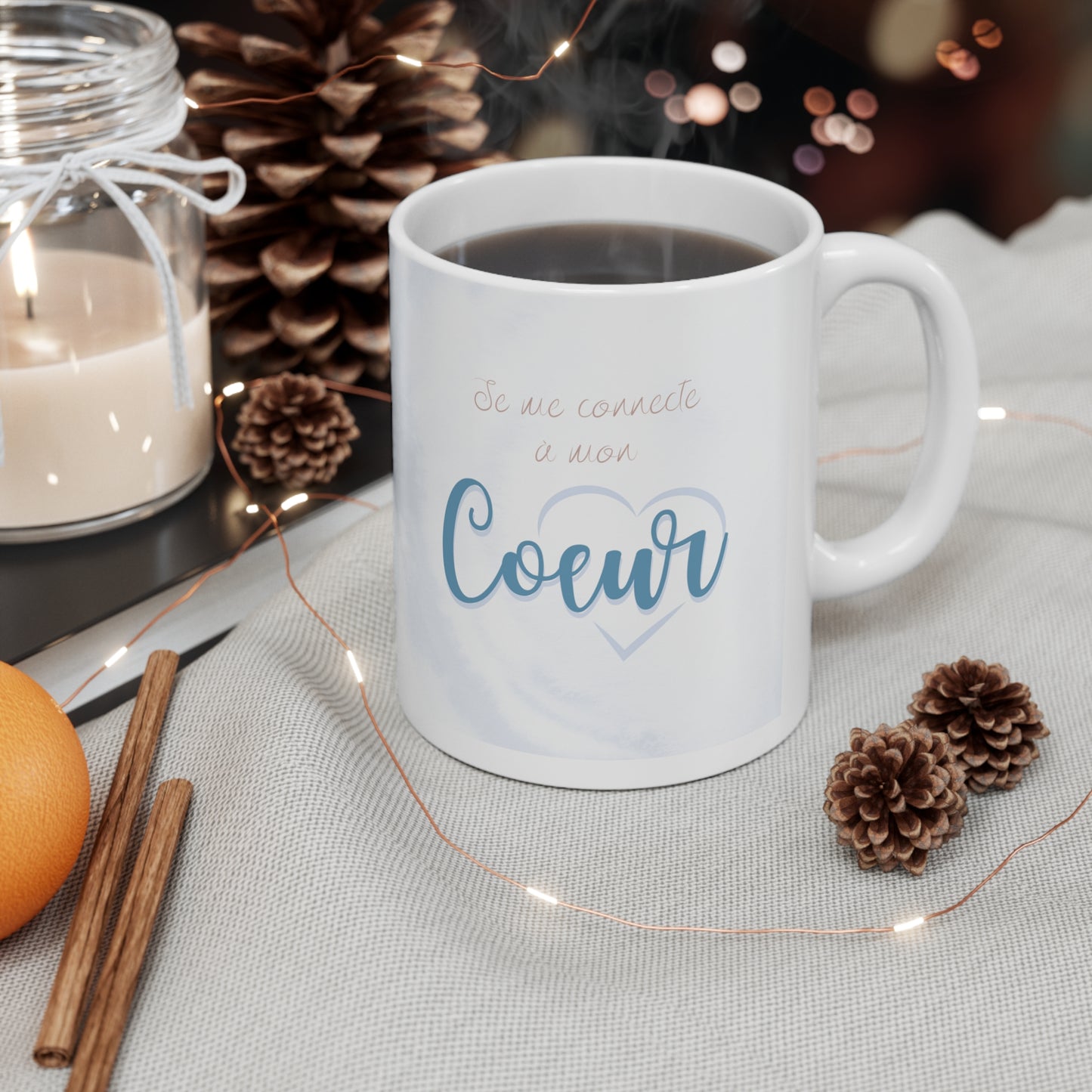 Tasse bien-être 11 oz - Je me connecte à mon coeur