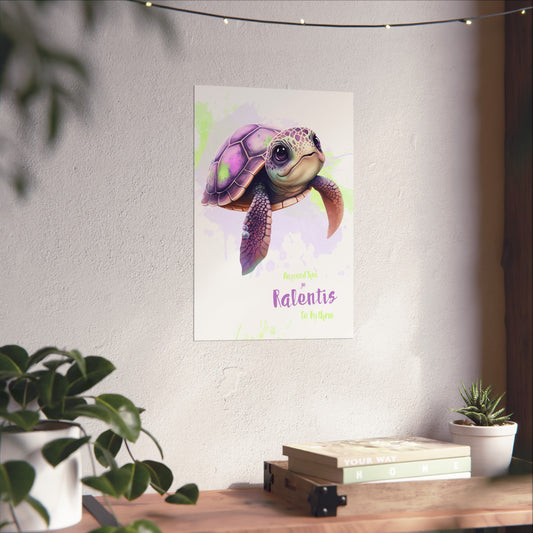 Affiche 12x18 tortue mignonne - Aujourd'hui, je ralentis