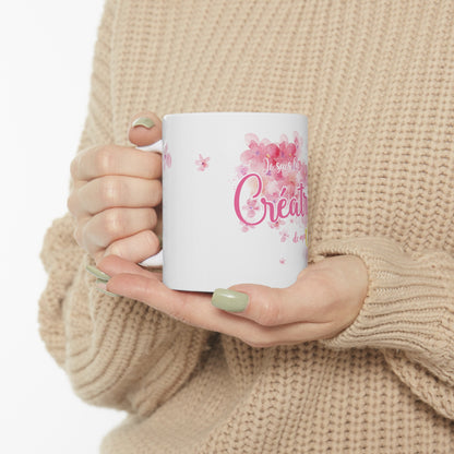 Tasse 11 oz - Je suis la créatrice de ma vie fleurs