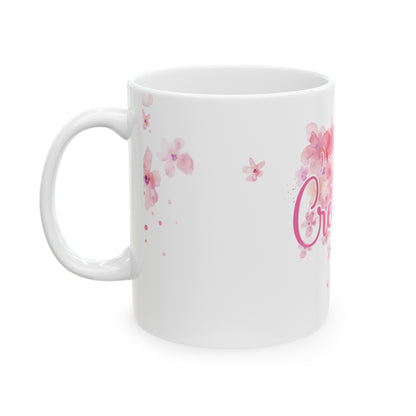 Tasse 11 oz - Je suis la créatrice de ma vie fleurs