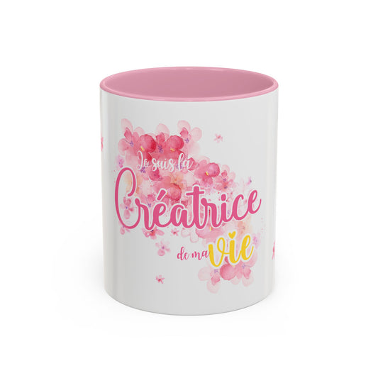 Tasse 11 oz - Je suis la créatrice de ma vie fleurs
