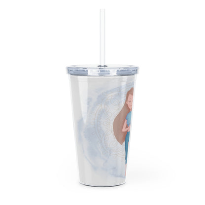 Gobelet 20 oz avec paille - Je me connecte à mon coeur